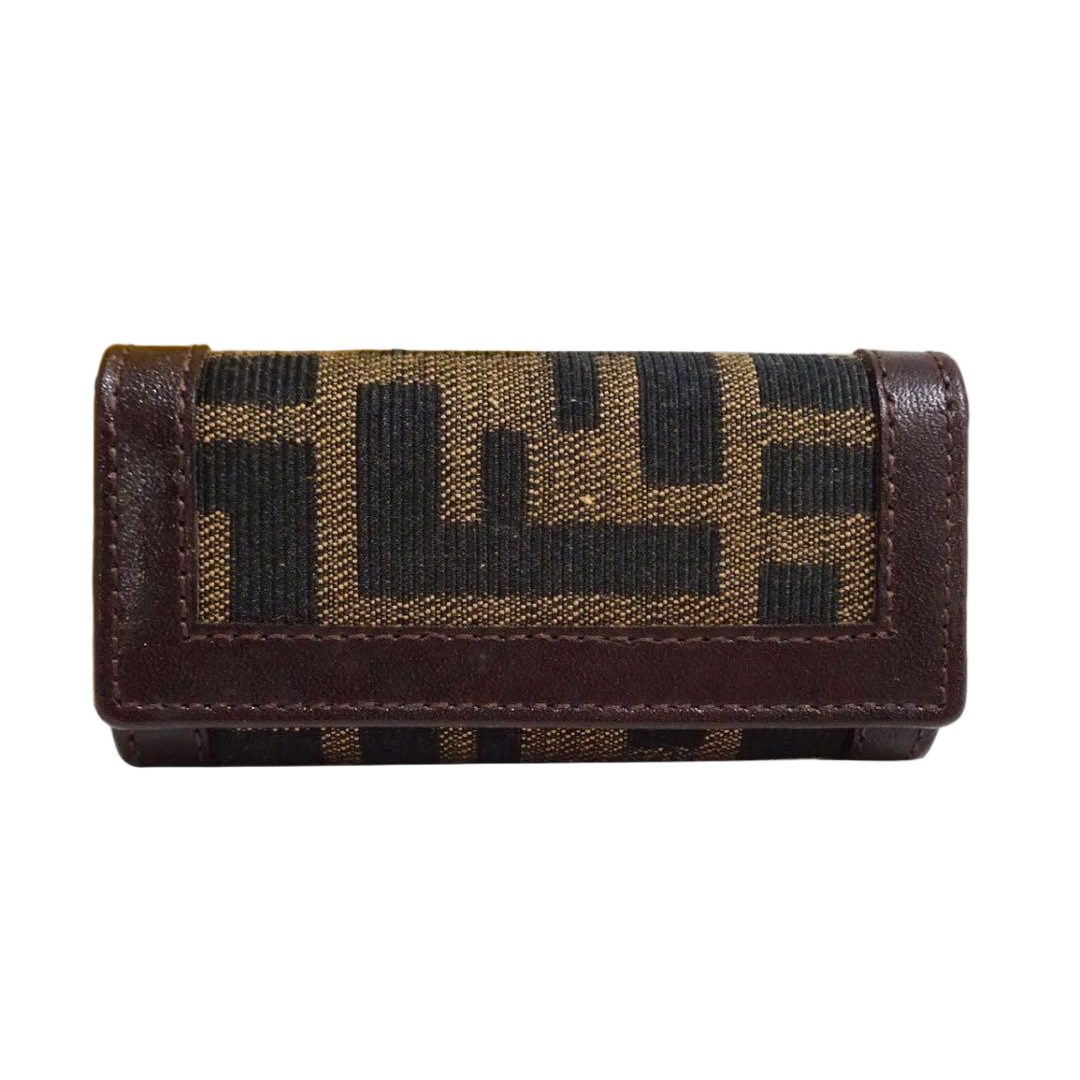 Fendi Zucca Pattern Quadruple Strand Key Case Key Holder