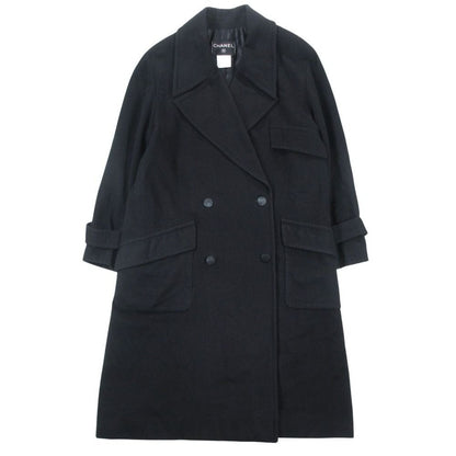 Chanel Vintage Cashmere Long Coat Jacket Double Breasted 38