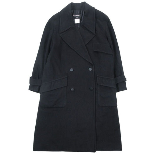 Chanel Vintage Cashmere Long Coat Jacket Double Breasted 38