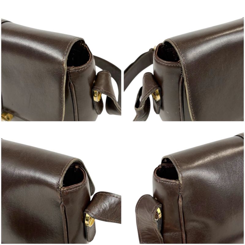 Celine Mini Shoulder Bag Dark Brown Leather Horse Carriage Hardware Horse