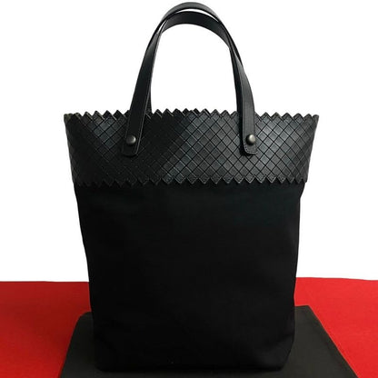 Bottega Veneta Intrecciato Leather Canvas Tote Bag Handbag