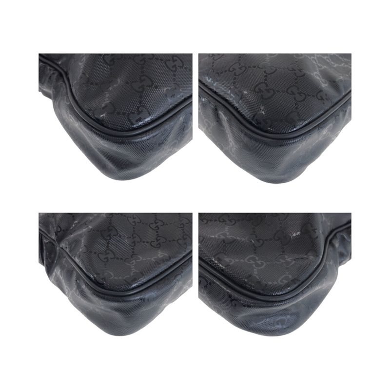 Gucci Imprime Black Silver Hardware PVC 208463 Business Bag Tote Men 505475