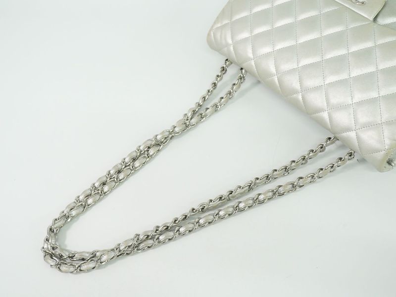 Authentic Chanel Coco Mark Matelasse Single Flap Chain Shoulder Bag Pochette