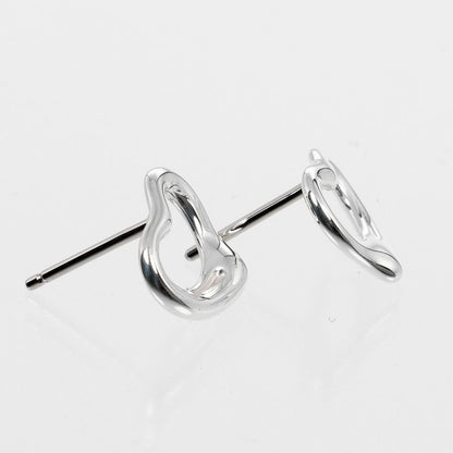 Tiffany & Co Open Heart Silver 925 Ladies 1.87g Earrings