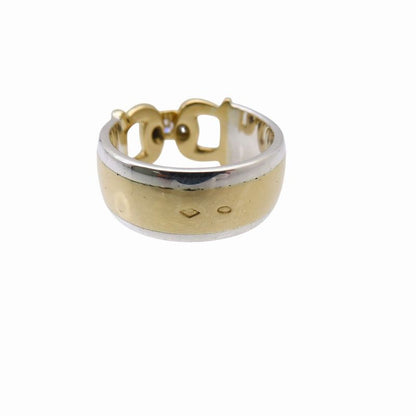 Hermes 18K Yellow Gold/silver 925 Diamond Ring 18KG 750 Yellow Gold/925/diamond