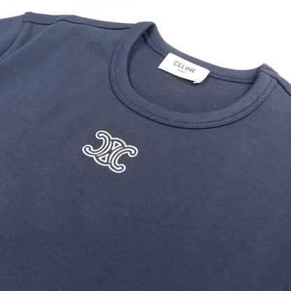 Celine Short Sleeve T-Shirt Triomphe Navy Cotton — view 5