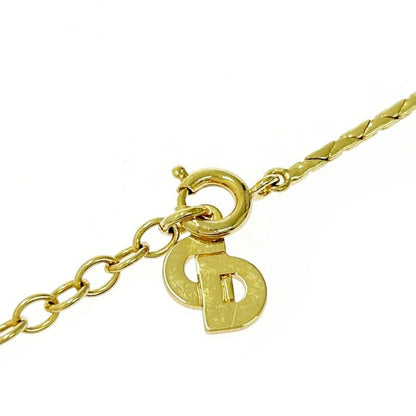 Christian Dior GP Rhinestone Colored Stone Necklace Gold Blue 481146 Necklace