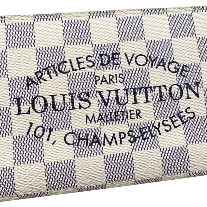 Louis Vuitton Bifold Long Wallet Portefeuille Antholite N63221 Damier Azure