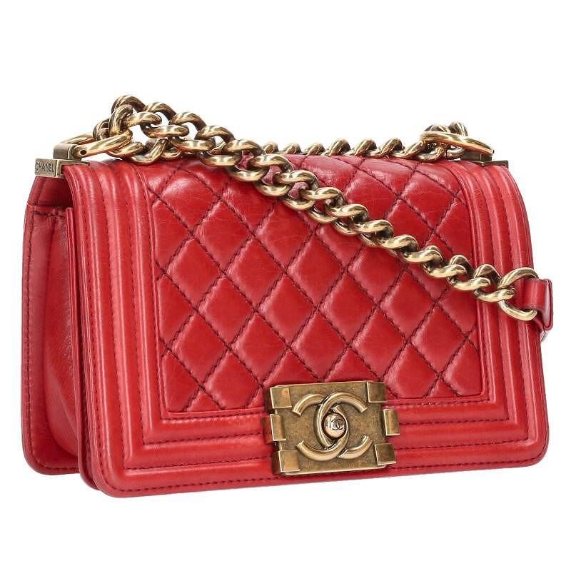Chanel Boy 20 Lambskin Chain Shoulder Bag Women
