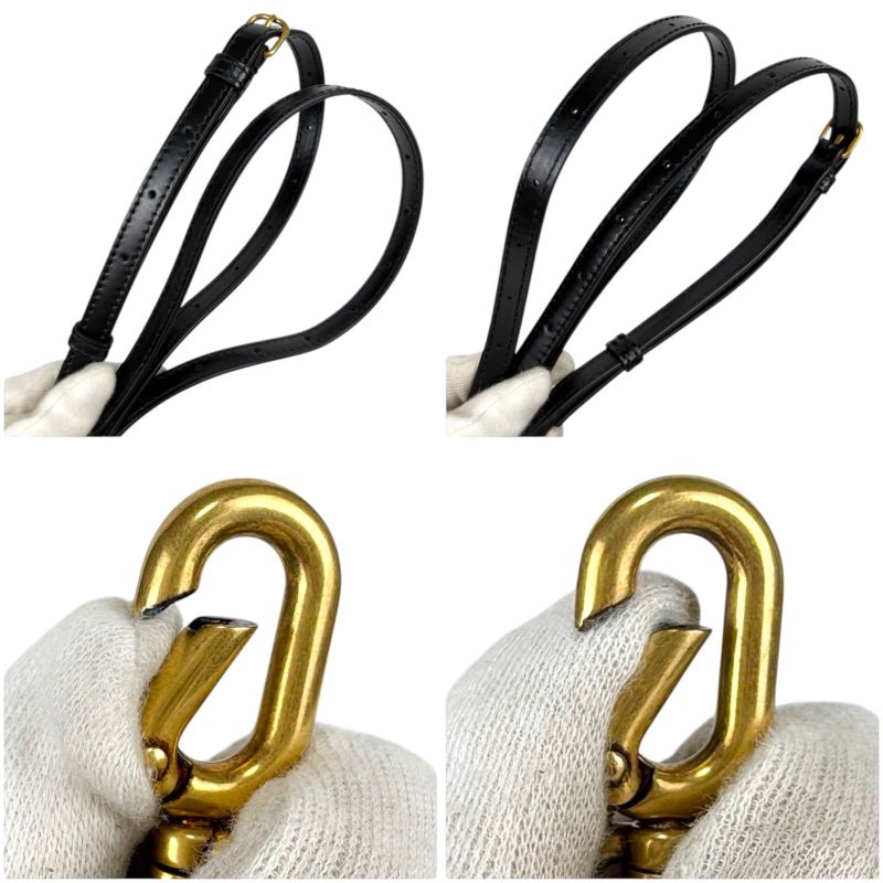 Balenciaga Hourglass 2WAY Mini Shoulder Bag Black Gold Hardware Leather