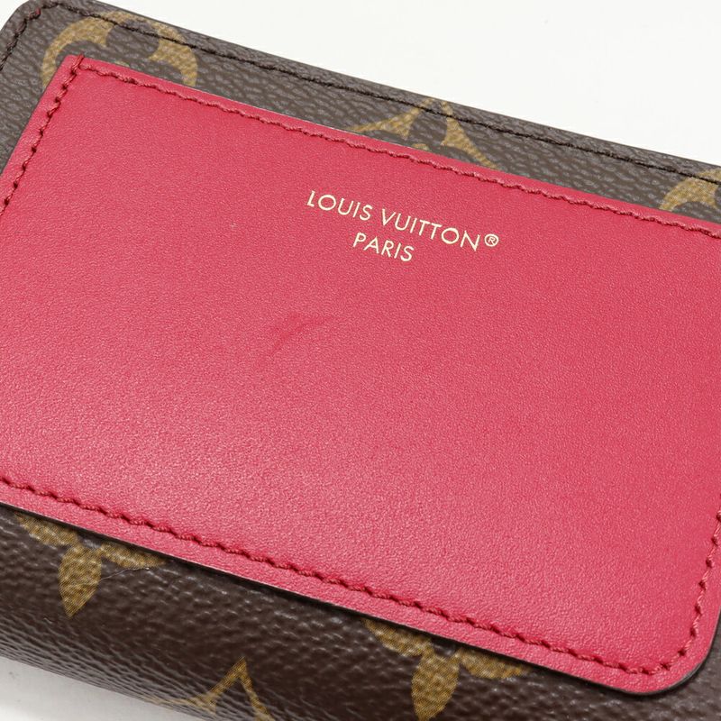 Louis Vuitton Round Zipper Fold Wallet With Change Pocket Monogram Fuchsia