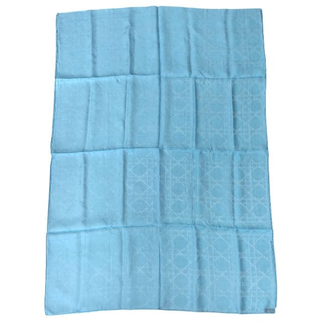 54nua304i631 Christian Dior Cannage Jacquard Stole Silk Large Light Blue Shawl