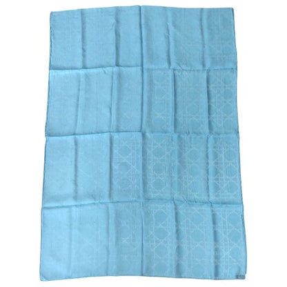 54nua304i631 Christian Dior Cannage Jacquard Stole Silk Large Light Blue Shawl