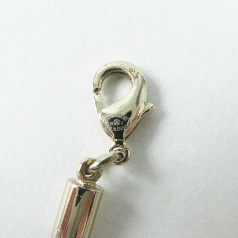 CHANEL Y22X Mademoiselle Rhinestone Coco Mark Necklace Pendant Gold With Box