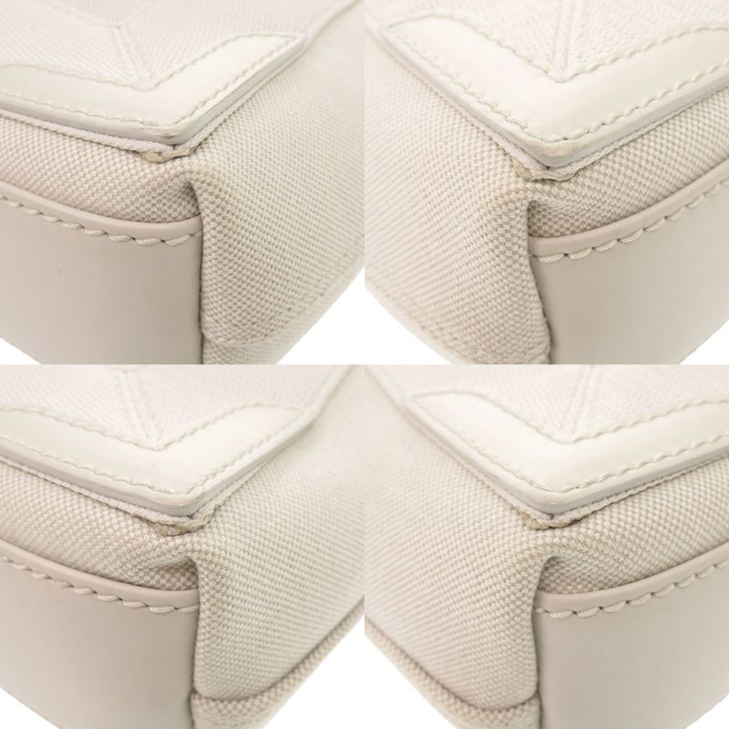Balenciaga 2WAY With Pouch Navy Cabas Su XS 390346 Canvas White Handbag White