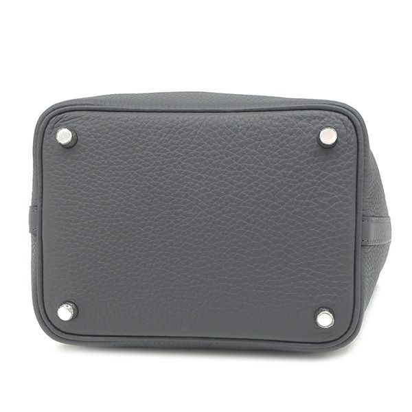 Hermes Handbag Picotin Lock PM Eclat Taurillon Clemence Vorsoft Ardoise × Gris