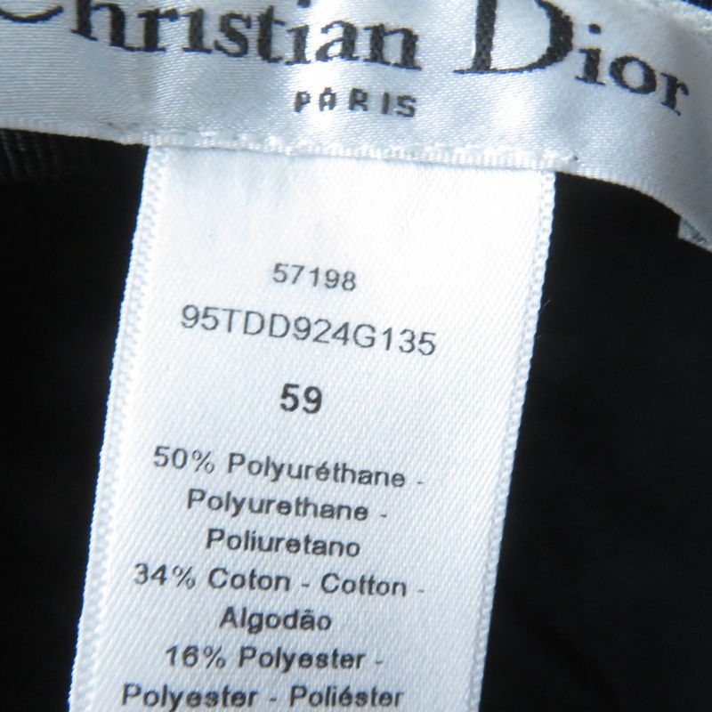 Christian DIOR 95tdd924g135 Oblique Bucket Hat With Veil Tulle Black 59 Made In
