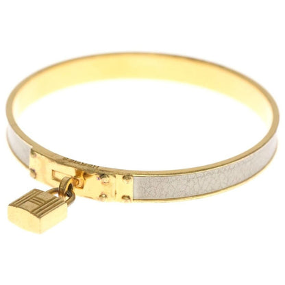 Hermes Kelly Bracelet Bangle Padlock Gold Ivory
