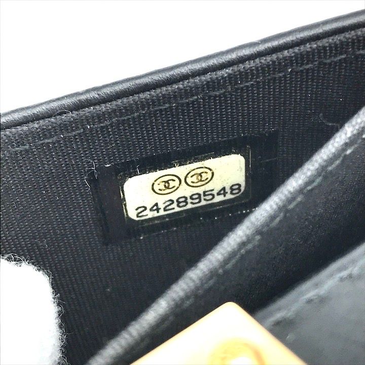 Chanel Logo Quilted Wallet Coin Case Black