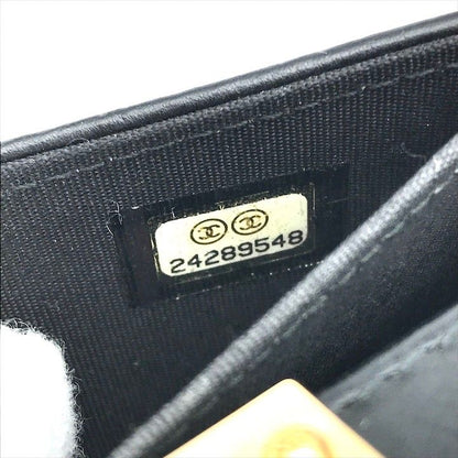 Chanel Logo Quilted Wallet Coin Case Black