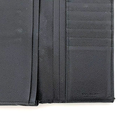 Bulgari Bifold Long Wallet Black Wallet Leather Preowned Bvlgari Billfold