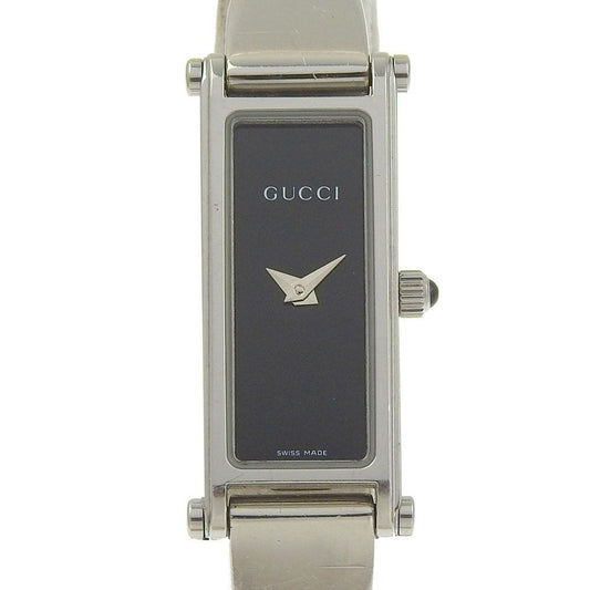 Gucci Stainless Steel Quartz Analog Display Black Dial Watch