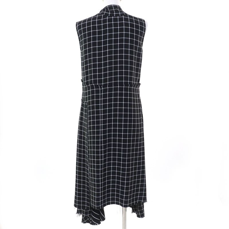 Balenciaga 556247 Checked Asymmetrical Cutoff Oversized Vest Sleeveless Dress