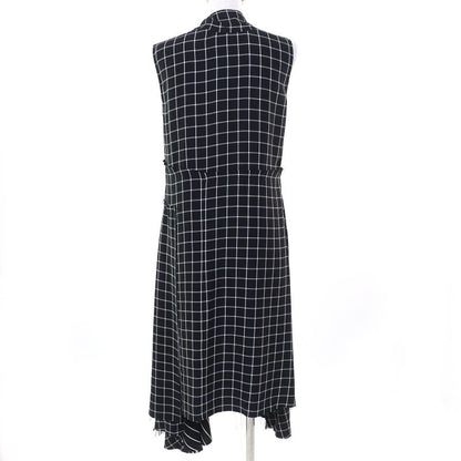 Balenciaga 556247 Checked Asymmetrical Cutoff Oversized Vest Sleeveless Dress