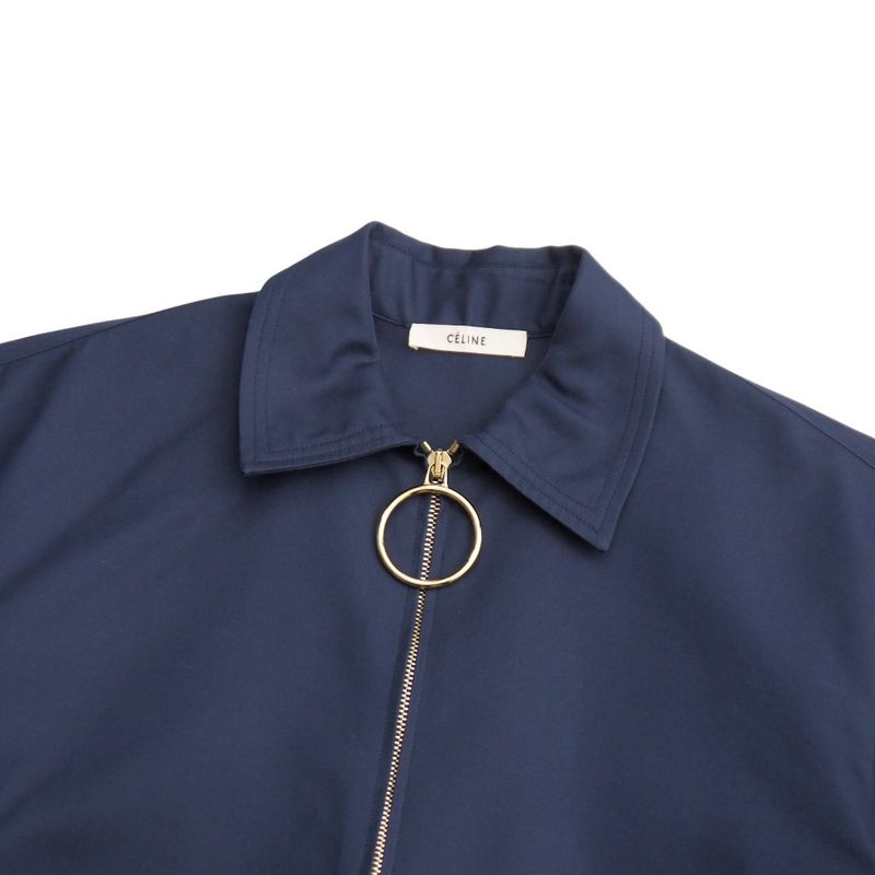 Celine Short Sleeve Shirt Size 38 Phoebe Period Ring Zip Half Zip Pullover