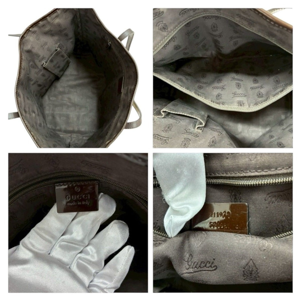 Gucci Sherry Line Beige Gold GG Canvas Leather Tote — view 6