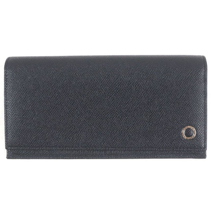 Bvlgari Leather Bvlgari Man Silver Hardware Long Wallet Black With Box Made In