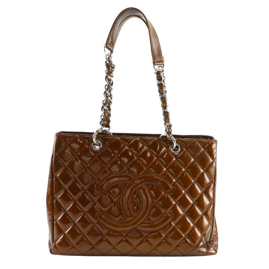 Chanel Grand Shopping Tote GST Quilted Chain Enamel Bronze
