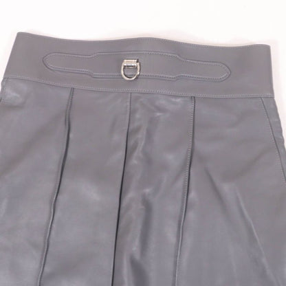 Hermes 2021 Lamb Leather Shorts With D-can Bottoms Gray 38 Made In Italy