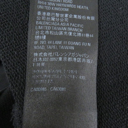 Balenciaga 22AW 578135 100% Cotton BB Logo Rhinestone Pullover Hoodie Black XS