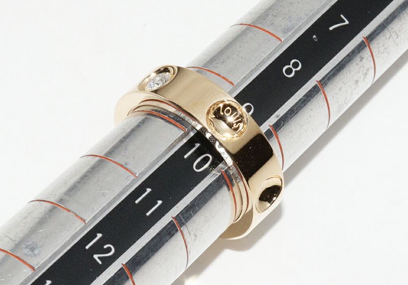 Louis Vuitton 18K Yellow Gold Diamond 1P (010ct) Petite Bague Empreinte Ring