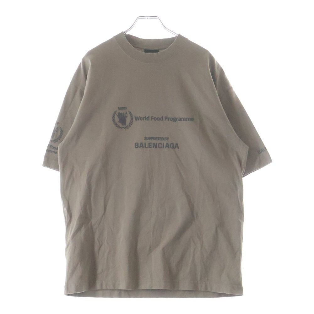Balenciaga the World Food Programme Cotton Crew Neck Short Sleeve T-Shirt Brown