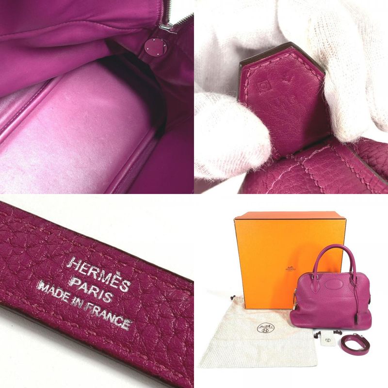 Hermes Handbag Bollide 31 Bollide 31 Taurillon Clemence Tosca Purple