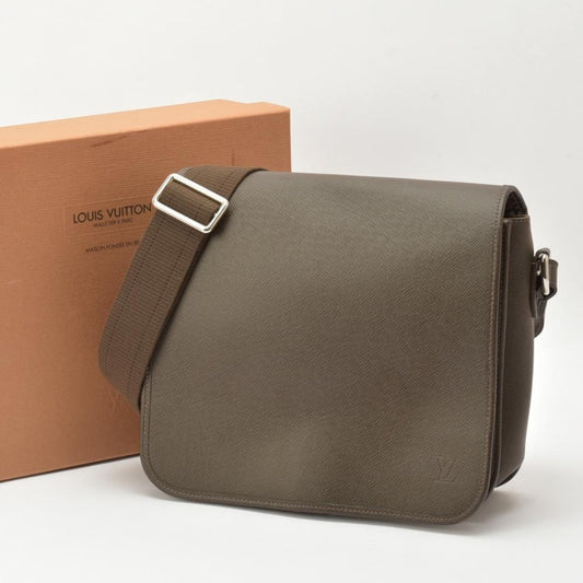 Louis Vuitton Andrey Shoulder Bag Taiga Leather Brown