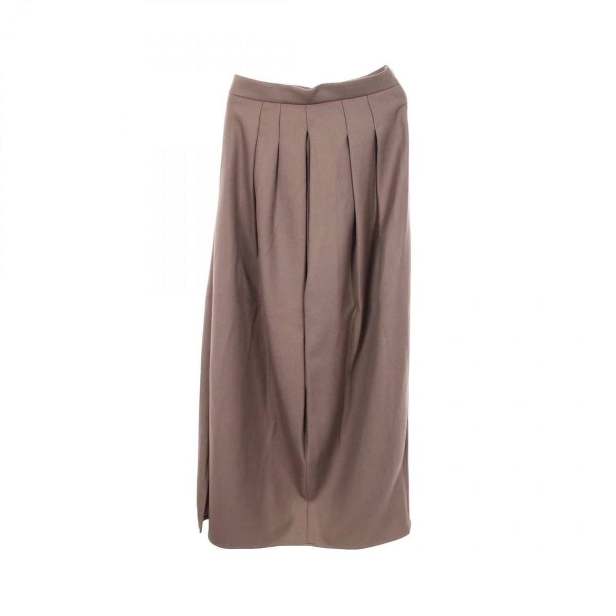 Max Mara Skirt Center Slit Long Beige Wool — view 2