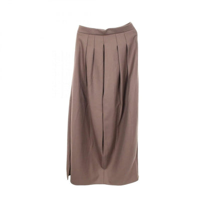 Max Mara Skirt Center Slit Long Beige Wool — view 2