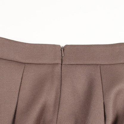 Max Mara Skirt Center Slit Long Beige Wool — view 5