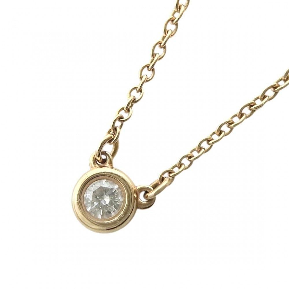 Tiffany & Co Necklace by the Yard Single Diamond Pendant 18k YG 18k Yellow Gold