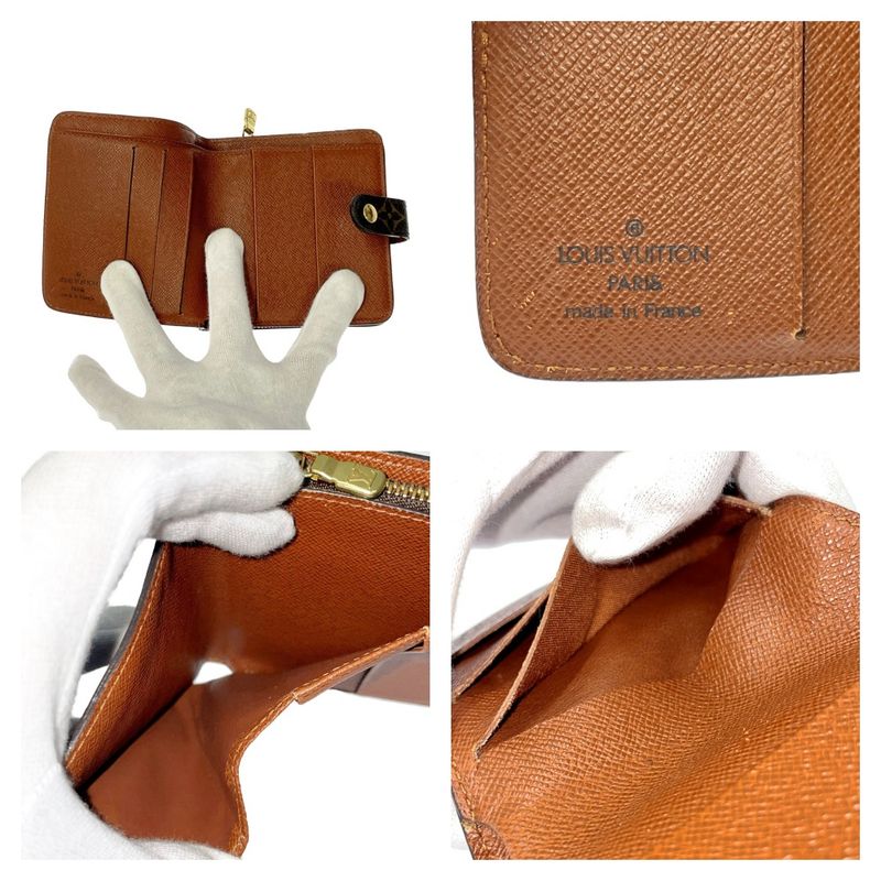 Louis Vuitton M61667 Monogram PVC Compact Zip Bifold Wallet Brown 329959