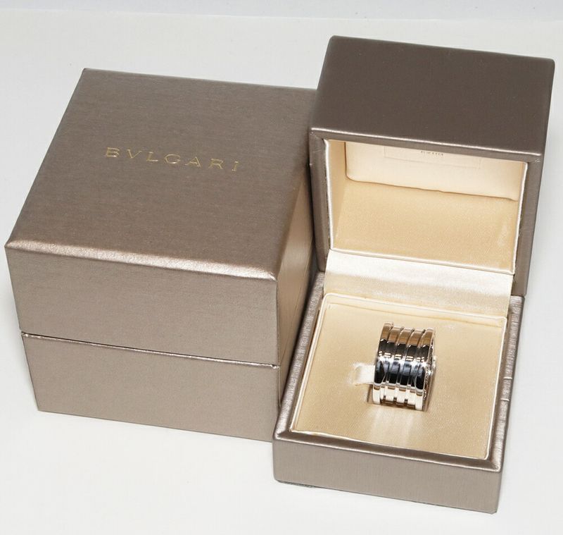 Bulgari Ring 18K White Gold Bzero1 Ring 5 Bands "XX Anniversary" 20th Anniversar