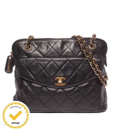 Chanel Chain Shoulder Bag Gold Quilted