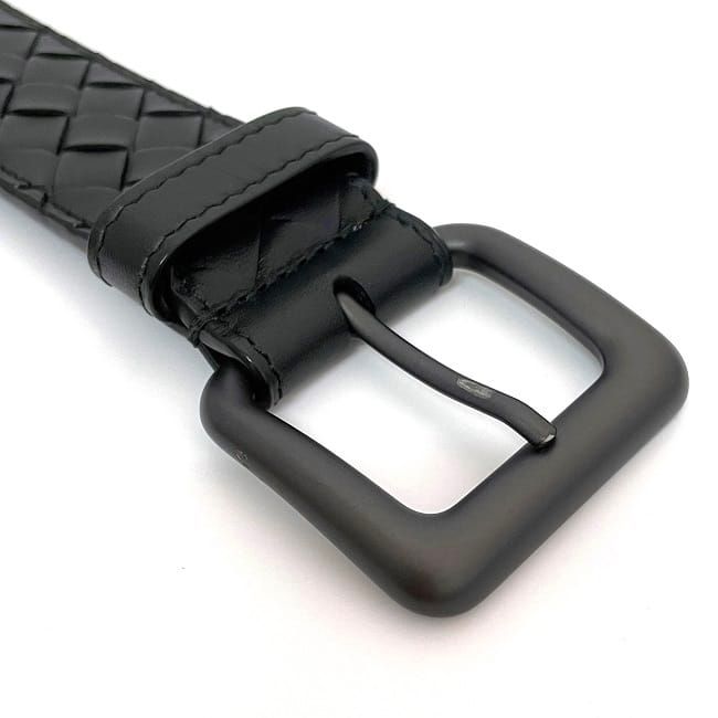 Bottega Veneta Belt Black Intrecciato Excellent Condition 84cm (33.07in) 34mm