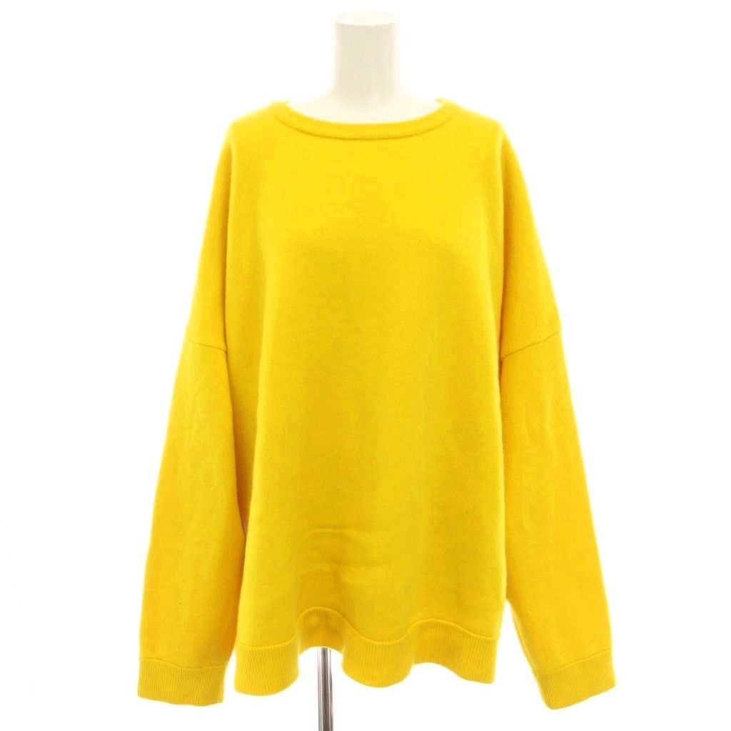 Loewe Knit Sweater Crew Neck Long Sleeve Anagram Embroidery Cashmere S Yellow