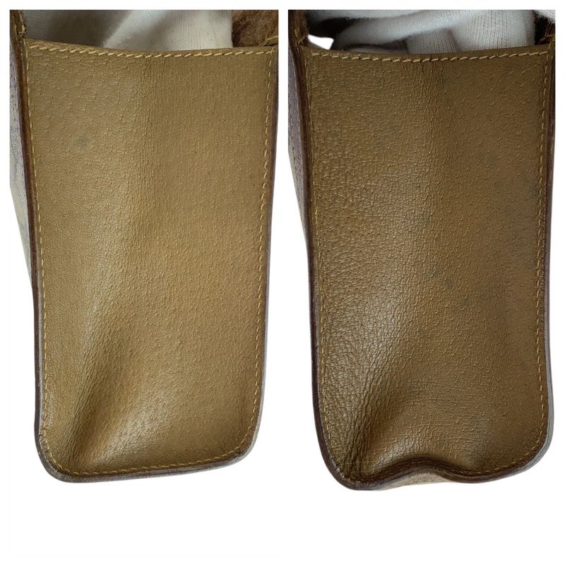 Gucci Vintage Old Gucci Sherry Line Brown GG Supreme Canvas Clutch Bag Second