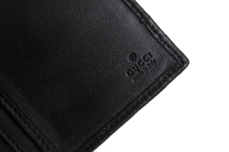 Gucci Long Wallet Women Leather Genuine Black 256434 Mistral Ggshape Pressed
