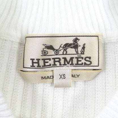 Hermes 2023 100% Cotton Striped Short Sleeve Knit Cut And Sewn White XS Made In